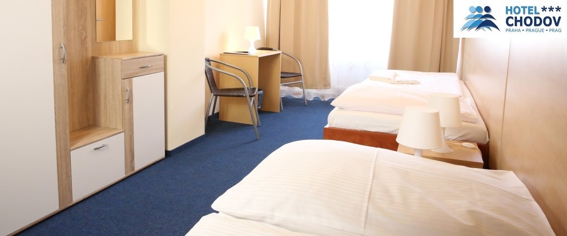 Hotel Chodov Praha - interiér komfortního pokoje kategorie Superior*** v úpravě s oddělenými postelemi